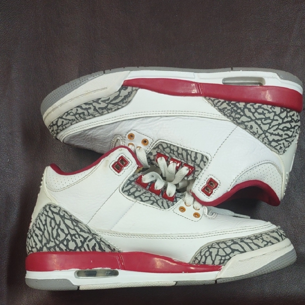 Jordan White and Red Sneakers with Elephant Print